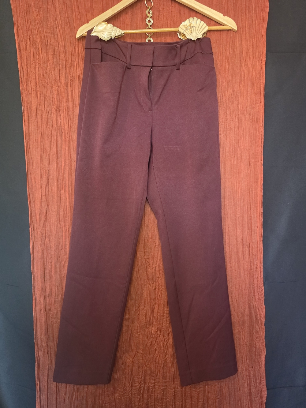 Ann Taylor Plum Straight-Leg Trousers